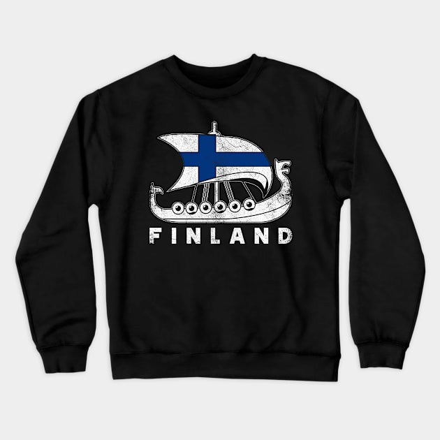 Finland Flag Retro Finnish Crewneck Sweatshirt by shirtsyoulike